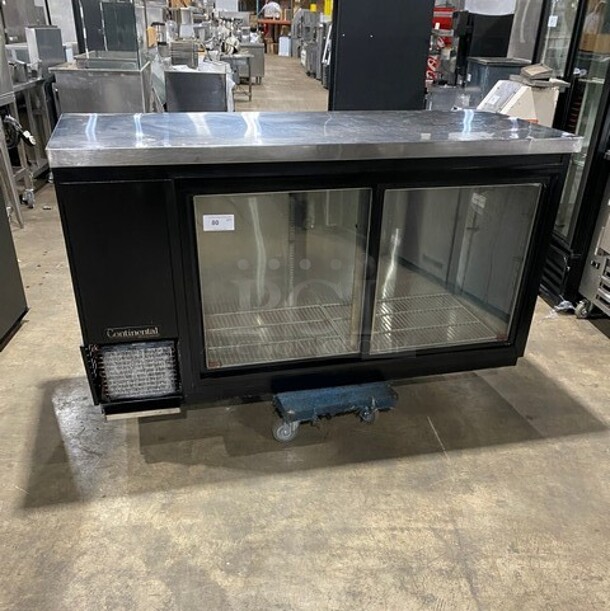 Continental Refrigerator 2 Door Slide Glass Bar Back Cooler! MODEL BBC69-SQD SN:14746705 115V 1PH - Image 1 of 8