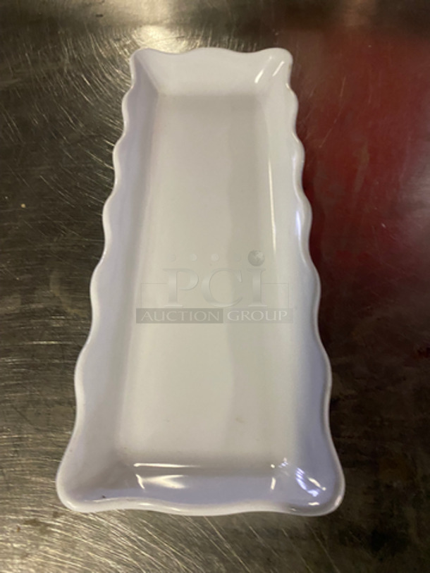 ALL ONE MONEY! G.E.T Melamine White Decorative Platter/Serving Trays! 5x13! - Image 2 of 5