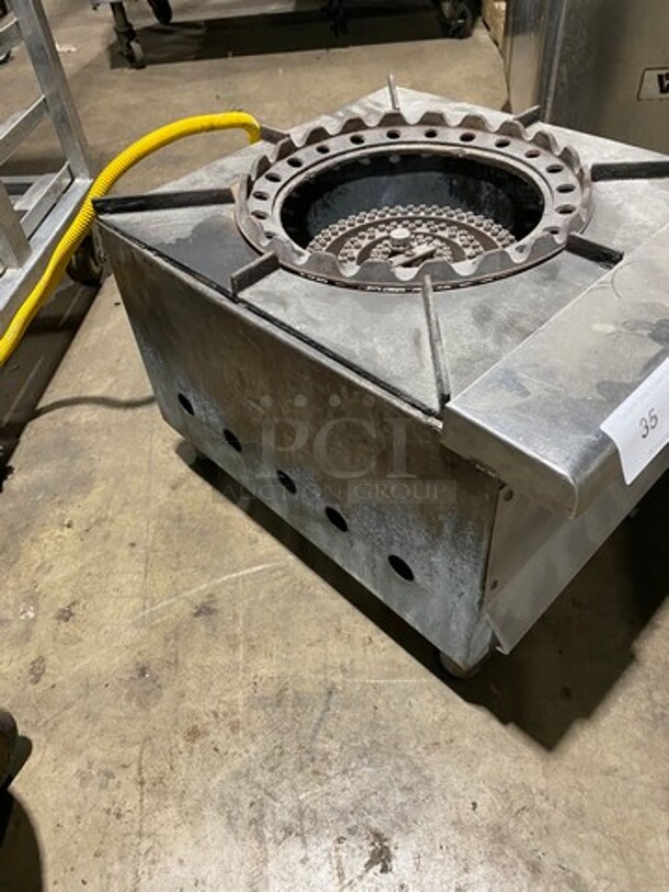 Commercial Natural Gas Powered Single Jet Burner Stock Pot Range! Stainless Steel Body! On Small Legs! - Image 3 of 7