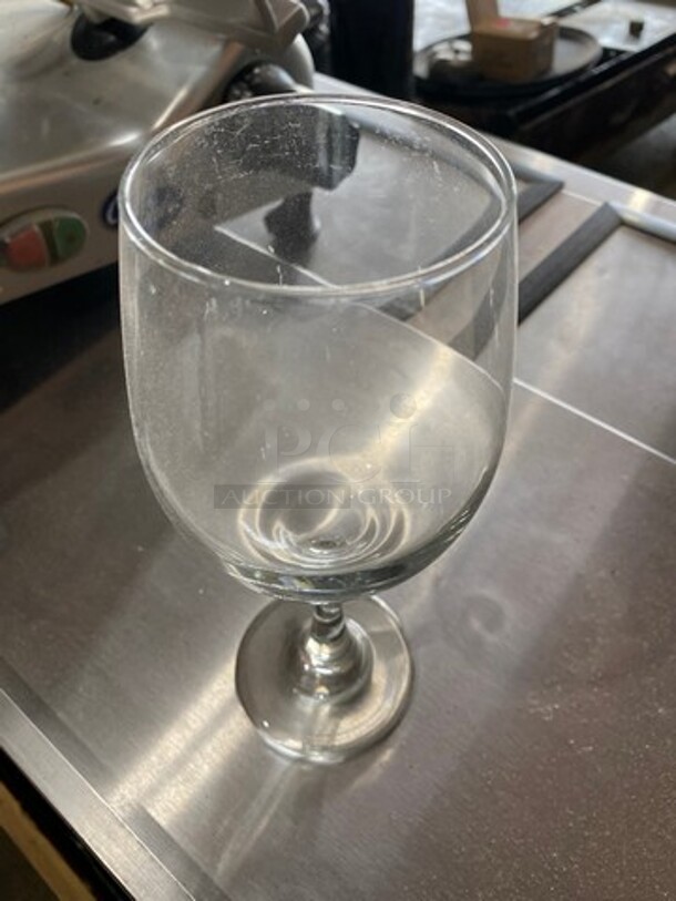 ALL ONE MONEY! Clear Glass Stemmed Wine Glasses! - Image 5 of 5