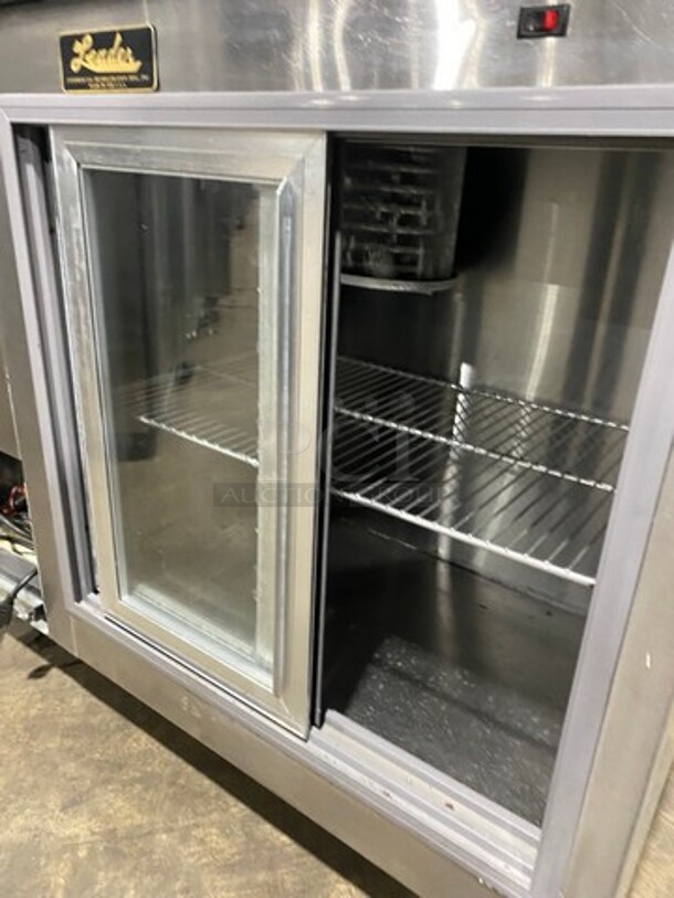 Leader Commercial 2 Sliding Door Back Bar Cooler! With View Through Doors! With Metal Rack! All Stainless Steel! On Legs! - Image 5 of 8