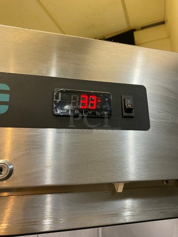 LATE MODEL! 2021 Asber Commercial Single Door Reach In Cooler! With Poly Coated Racks! All Stainless Steel! On Casters! WORKING WHEN REMOVED! Model: ARR23HFHC SN: 8102307660 115V 60HZ 1 Phase - Image 6 of 7