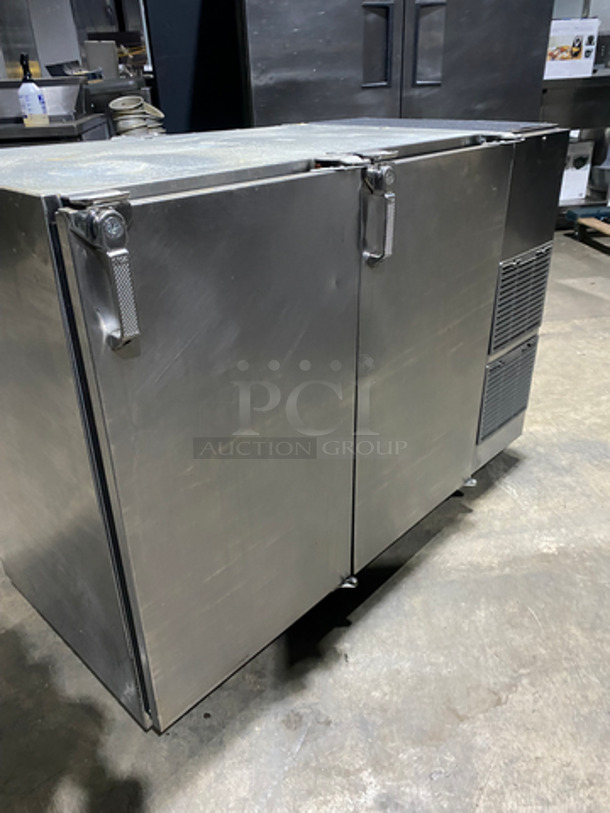 Glastender 2 Door Bar Back Cooler! With Poly Coated Racks! All Stainless Steel! On Legs! Model: NPT52L6SNH(LL/RR) SN: 134125922N 115V 60HZ 1 Phase - Image 3 of 9