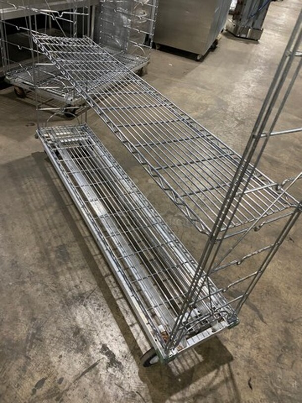 Commercial Metal 4 Tier Wire Shelf! On Casters! - Image 3 of 4