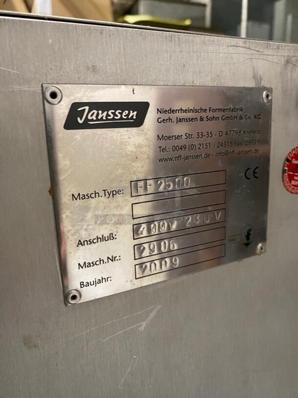 Jenssen Pastry Machine On Stand! Working When Removed! MODEL FF2500 230V  - Image 7 of 9