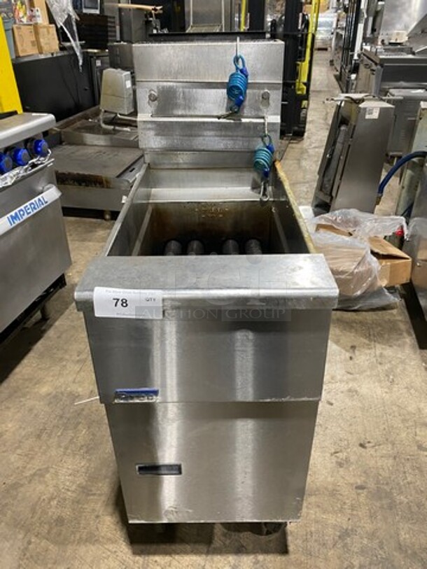 Pitco Commercial Natural Gas Powered Deep Fat Fryer! All Stainless Steel! On Casters! Model: SG14R SN: G17LA074848