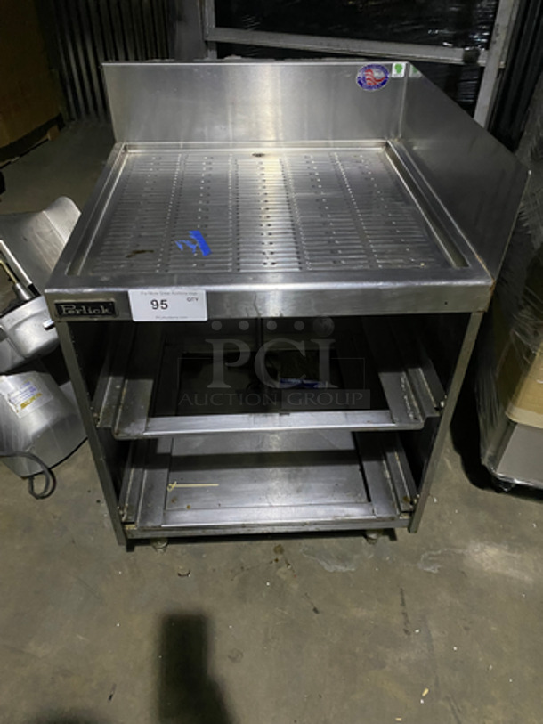 Perlick Under The Counter Drainboard! With Back And Side (1) Splashes! With Under Shelves! All Stainless Steel! On Legs! - Image 1 of 7