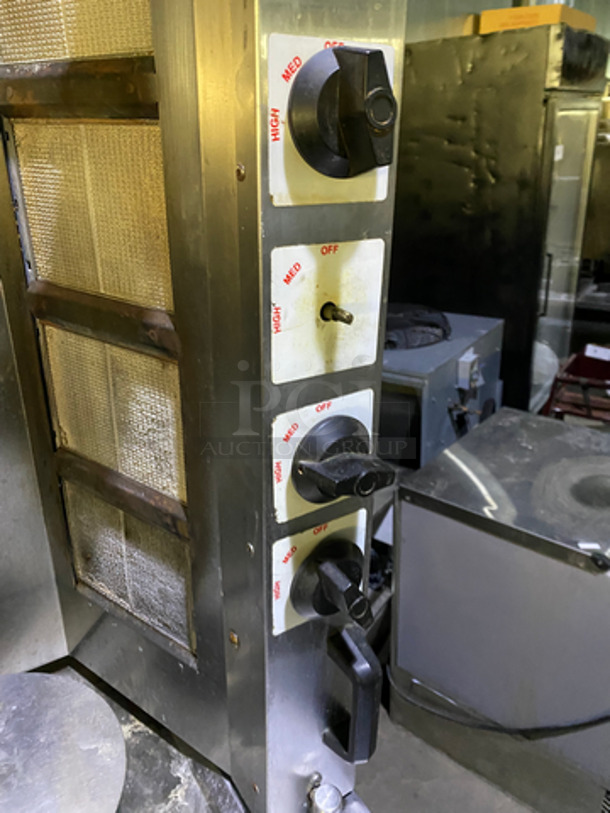 Attias Commercial Natural Gas Powered Countertop 8 Burner Gyro Machine! All Stainless Steel! - Image 6 of 9