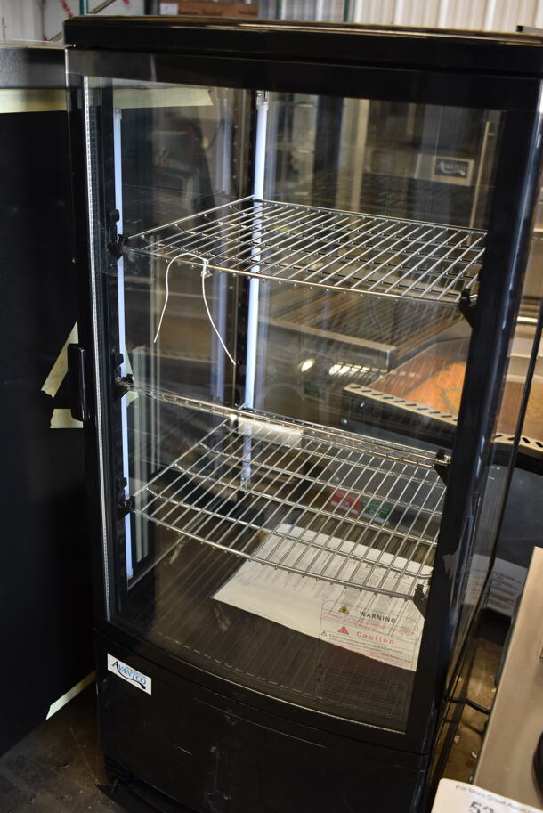 BRAND NEW SCRATCH AND DENT! Avantco 360GSM3HCB Metal Commercial Countertop Black Glass Sided Countertop Display Refrigerator Merchandiser. 110-120 Volts, 1 Phase.  Cannot Test Due To Cut Power Cord
 - Image 3 of 5
