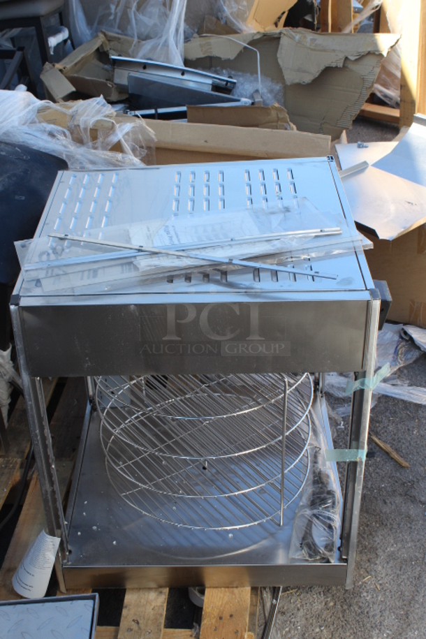 BRAND NEW SCRATCH & DENT! ServIt PDW18D1 18" Full-Service Pizza Warmer with 4-Shelf Rotating Rack. Glass is Broken. S/N: 145580010058 - Image 2 of 5