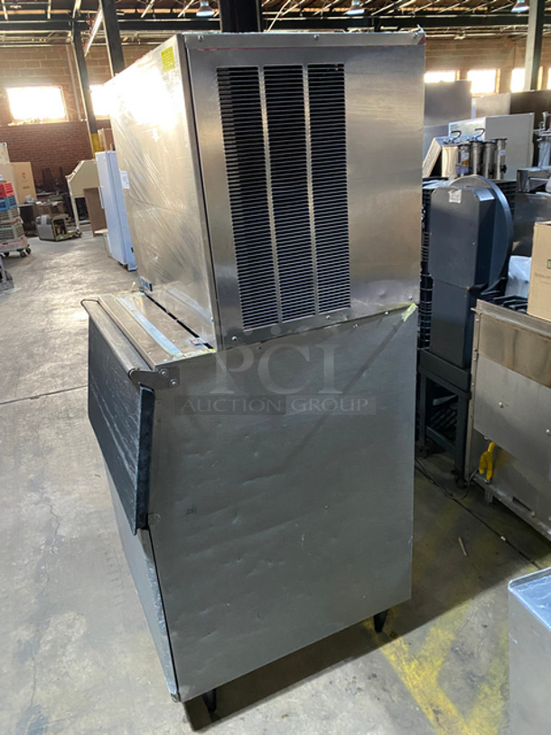 Crystal Tips Commercial Ice Maker Machine! On Commercial Ice Bin! All Stainless Steel! On Legs! 2X Your Bid Makes One Unit! Model: 602CWS16130 SN: 22061310P 115V 60HZ 1 Phase - Image 3 of 9