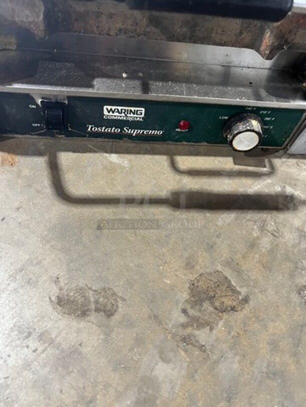 Waring Commercial Countertop Panini/Sandwich Tostato Supremo Grill! All Stainless Steel! Press With Flat Surface! Model: WFG250 120V - Image 2 of 5