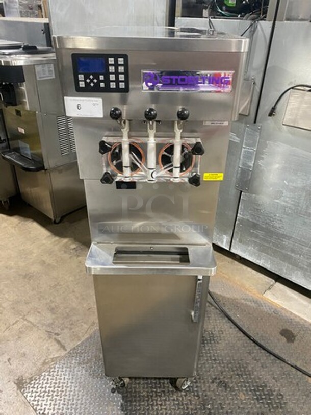 Stoelting Commercial 2 Flavor Soft Serve Ice Cream/Yogurt Machine! All Stainless Steel! Model O431109I2FR Serial 5002708K! 208/240V 3Phase! On Casters! 