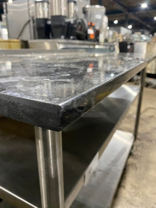 Solid Stainless Steel Work Top/ Prep Table! With Storage Space Underneath! On Casters! - Image 6 of 7