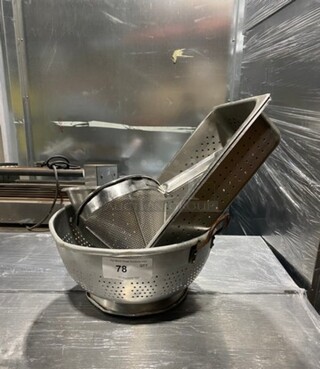 ALL ONE MONEY! MISCELLAEOUS! Includes Perforated Food Pans, Strainers!