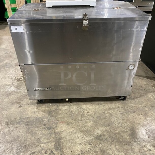 Beverage Air Single Side Access Milk Cooler! Stainless Steel! On Casters! Model: SM49N SN:5002900 115V 1PH - Image 1 of 7