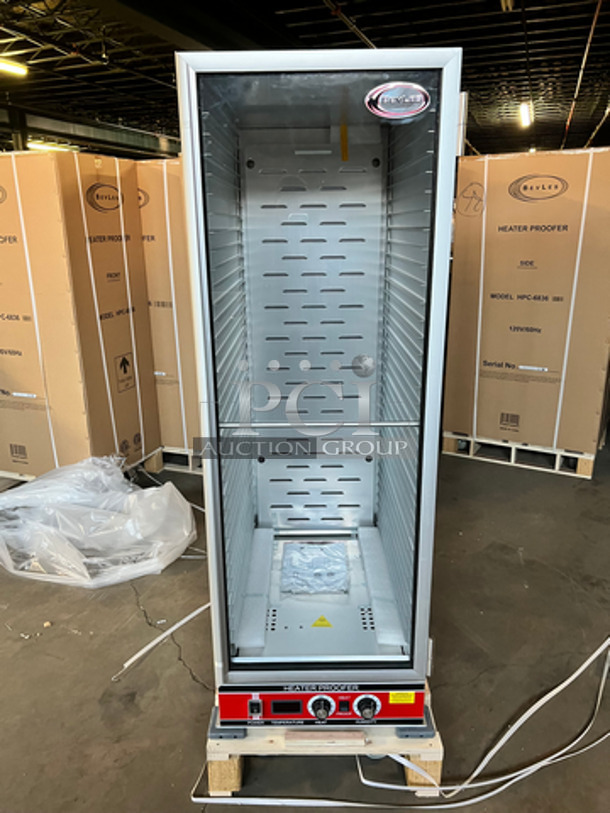 FAB! BRAND NEW! Bevles One Door Warming/Proofing Cabinet! Holds Full Size Trays! Model 6836 With View Through Door! 120V 1 Phase! On Casters!  - Image 8 of 10