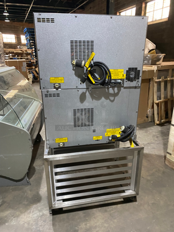 SUPER! Belshaw Adamatic Commercial Electric Powered Dual Combi Oven! With View Through Doors! With Pan Racks Underneath! All Stainless Steel! 2x Your Bid! Model: FG189UZ84 SN: 2000003710FA032620 - Image 3 of 11