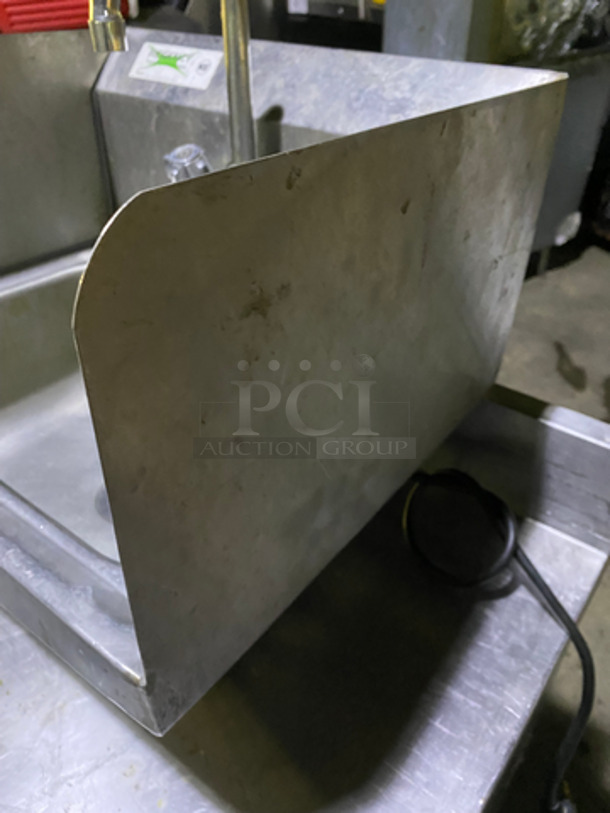 Regency Commercial Stainless Steel Hand Sink! With Back And Side Splashes! With Faucet! - Image 2 of 8