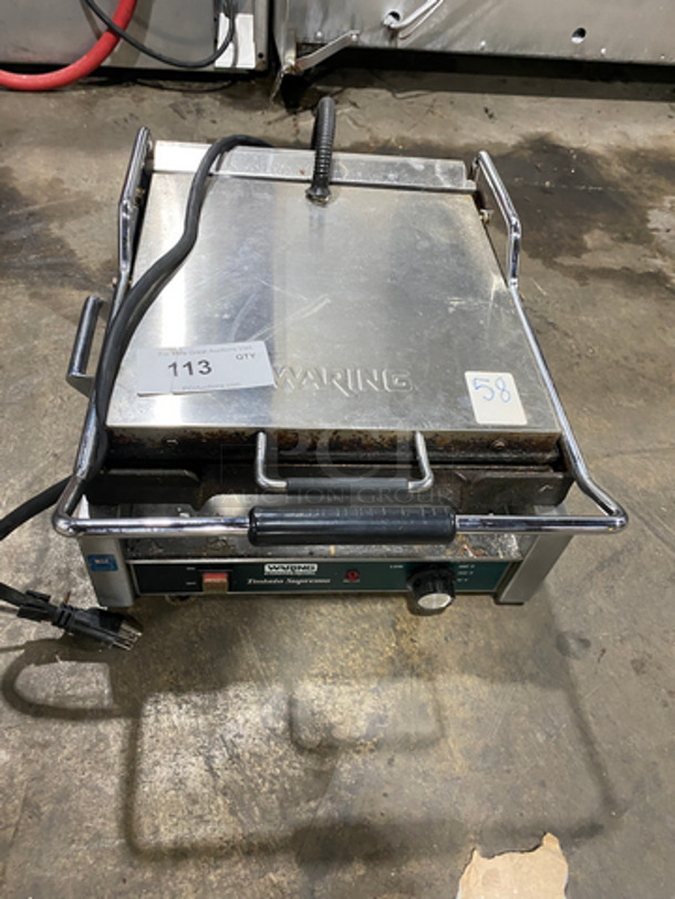 Waring Commercial Countertop Panini/Sandwich Press Grill! With Flat Press! All Stainless Steel! Model: WFG275 120V 60HZ 1 Phase