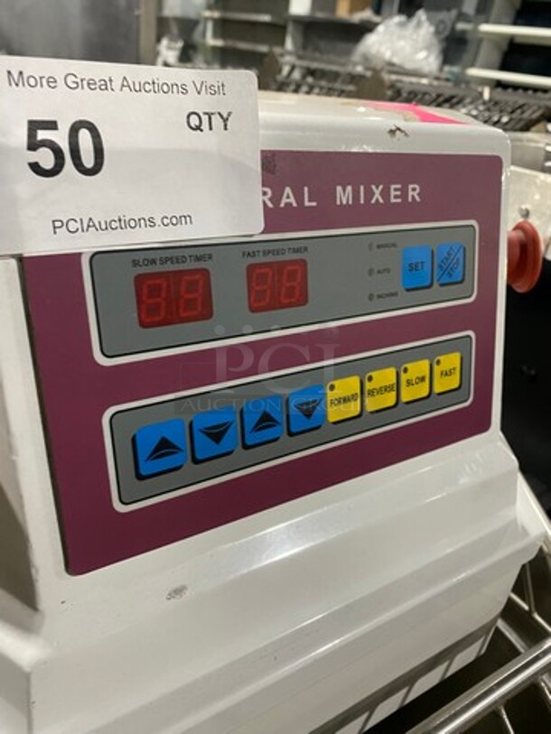 WOW! Two Thousand Commercial Floor Style Spiral Dough Mixer! With Spiral Hook Attachment! Stainless Steel Mixing Bowl And Bowl Guard! Model: HS40AD SN: 1907001 220V - Image 8 of 11