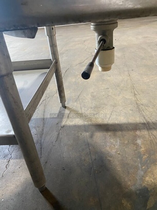 Commercial 2 Compartment Dish Washing Sink! With Overhead Shelf! With Dual Side Drain Board! With Back Splash! All Stainless Steel! On Legs! - Image 5 of 7