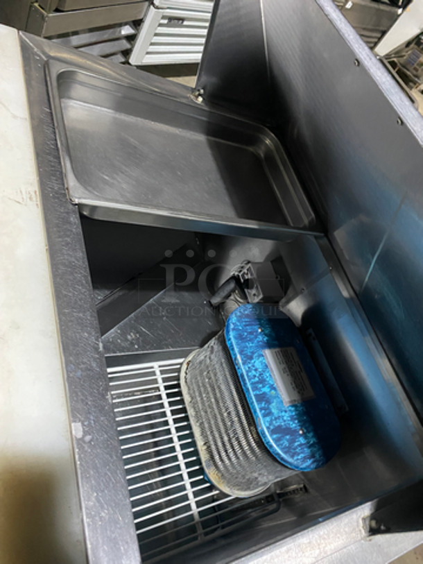 Leader Commercial Refrigerated Sandwich Prep Table! With 2 Door Underneath Storage Space! With Poly Coated Racks! With Commercial Cutting Board! All Stainless Steel! On Casters! Model: LM36 SN: PW08M1412 115V 60Hz 1 Phase - Image 8 of 10