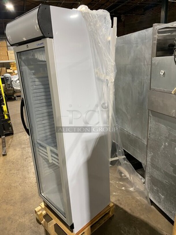  NEW! IN THE BOX! Atlantic Commercial Single Door Reach In Cooler Merchandiser! With View Through Door! Poly Coated Racks! Model: USS374DTKL SN: 100004765198 115V 60HZ 1 Phase - Image 3 of 9