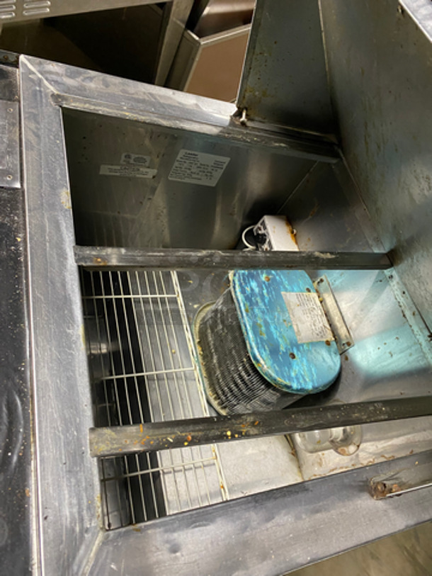 Leader Commercial Refrigerated Sandwich Prep Table! Single Door Storage Space Underneath! With 2 Overhead Shelf Space! All Stainless Steel! On Casters! NOT TESTED! - Image 7 of 10