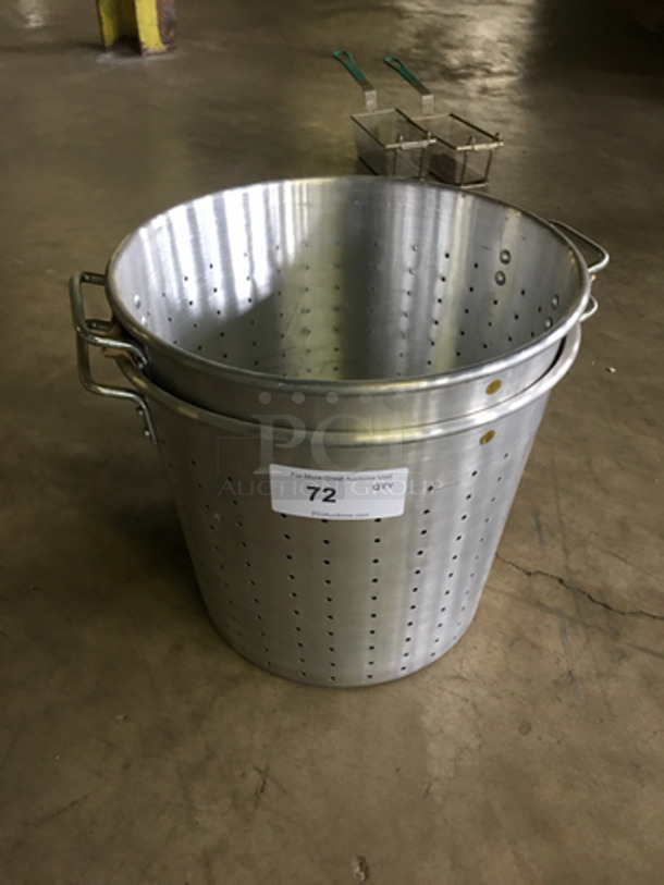 Metal Perforated Pot Inserts! With Handles! 2x Your Bid! - Image 1 of 4