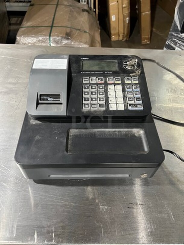 Casio Countertop Electronic Cash Register! With Cash Drawer! Model: SES700 SN: EX256498323619 120V