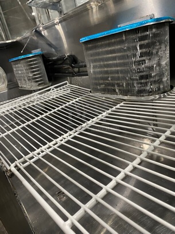 LATE MODEL! 2018 Leader Commercial Refrigerated Food Serving Station Counter/ Cold Pan! With Sneeze Guard! Stainless Steel Body! On Casters! Model: LM96SB SN: AB03M3002 115V 60HZ 1 Phase - Image 7 of 11