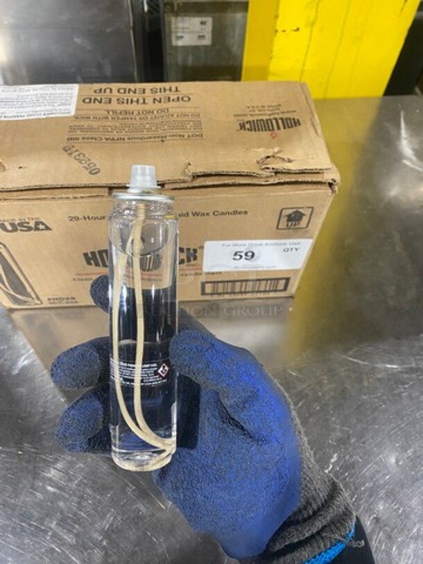 NEW! IN THE BOX! Hollowick Commercial Disposable Clear Liquid Wax Candles!  - Image 2 of 4