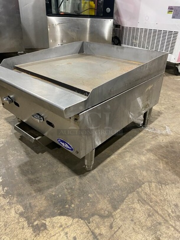Cook Rite Commercial Countertop Natural Gas Powered Flat Top Griddle! With Back And Side Splashes! All Stainless Steel! On Legs! - Image 2 of 10