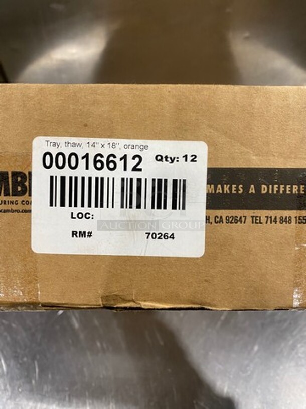 NEW! IN THE BOX! Cambro Orange Poly Food Serving Trays! - Image 3 of 8