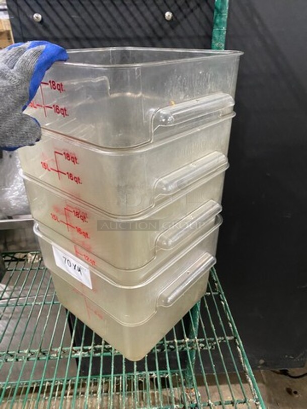 Cambro 18Qt And 12Qt Clear Poly Food Containers! 4x Your Bid! - Image 2 of 8