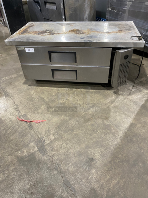 True Commercial 2 Drawer Refrigerated Chef Base! All Stainless Steel! On Casters! Model: TRCB5260 SN: 7200737 115V 60HZ 1 Phase