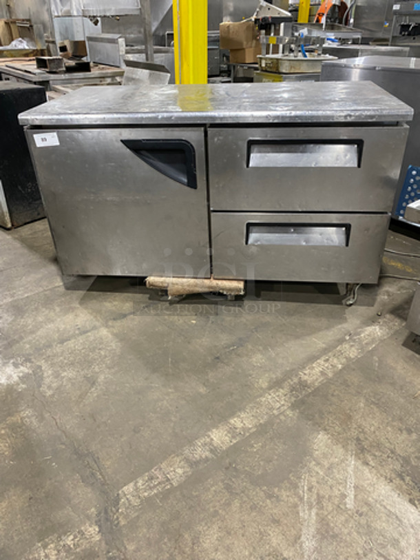 Turbo Air Commercial Single Door And 2 Drawer Worktop/ Lowboy Cooler! All Stainless Steel! On Legs! Model: TUR60SDD2 115V 60HZ 1 Phase