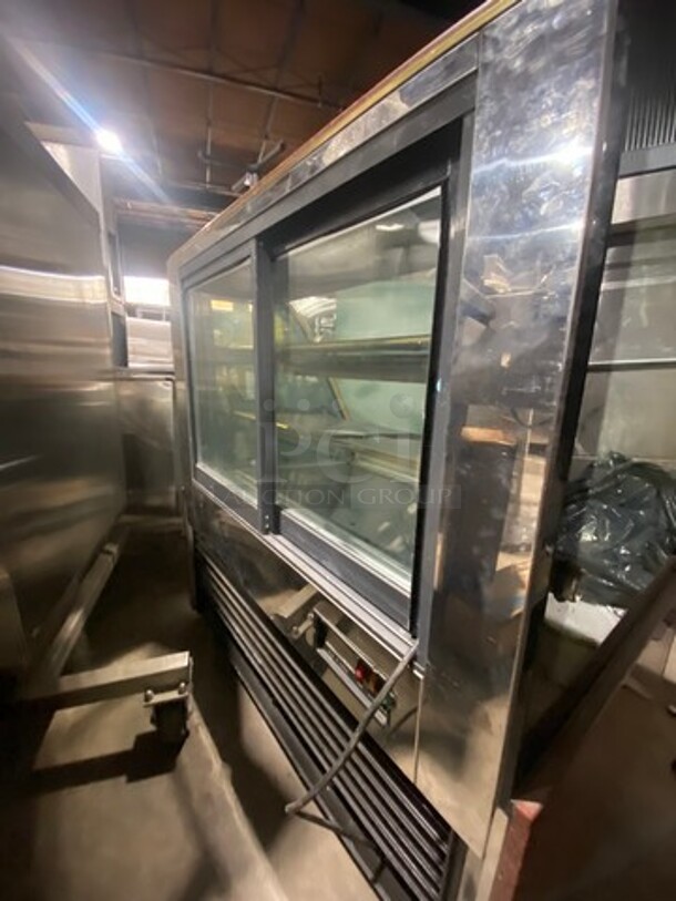 FAB! Kinco Refrigerated Bakery Display Show Case Merchandiser! With Front Curved Glass! With Marble Top & Bottom! With 2 Sliding Rear Access Doors! Model: 3 110V 60HZ 1 Phase - Image 3 of 9