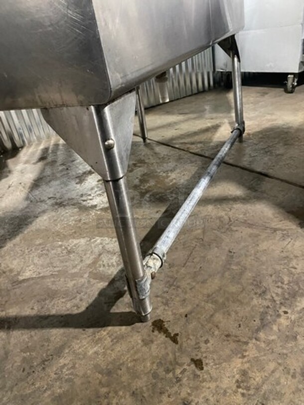 All Stainless Steel Heavy Duty Commercial 2 Bay Sink! With Right Side Drainboard! With Faucet! With Backsplash! On Legs! - Image 7 of 7
