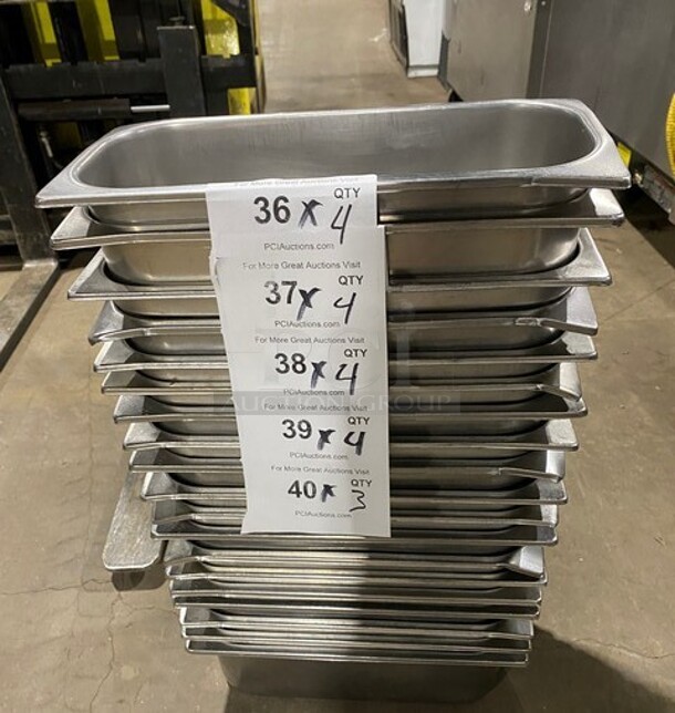 Oscartielle Commercial Gelato/ Prep Table Food Pans! All Stainless Steel! 4x Your Bid!