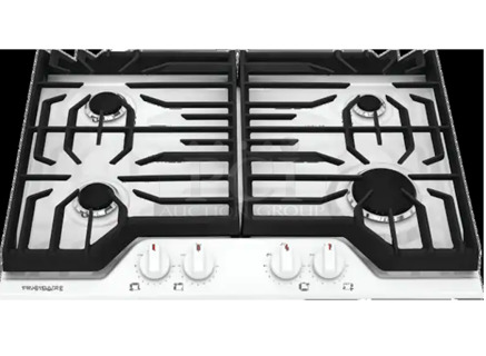 BRAND NEW SCRATCH AND DENT! Frigidaire FCCG3027AW Metal 30" 4 Burner Gas Cooktop. Stock Picture Used For Gallery Picture.
