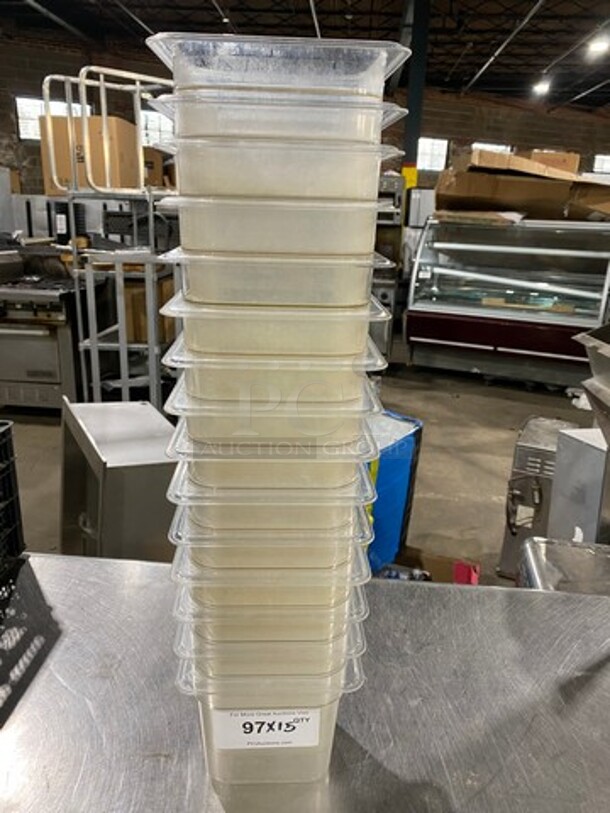 Cambro Clear Poly 1/6x4" Food Containers! 15x Your Bid! - Image 1 of 8