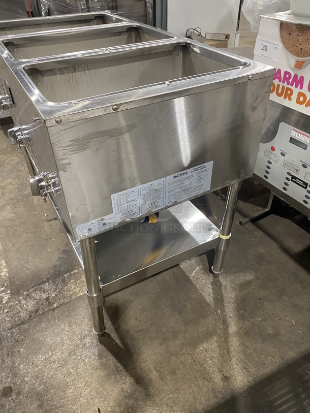USR Cookline Commercial Natural Gas Powered 3 Bay Steam Table! With Storage Space Underneath! All Stainless Steel! MODEL GST3 SN:200765034! On Legs! - Image 2 of 9