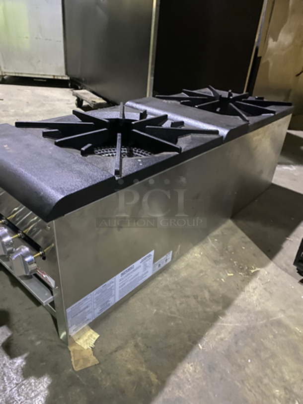 SWEET! NEW! SABA Commercial Countertop Natural Gas Powered 2 Burner Stove! Stainless Steel Body! - Image 2 of 9