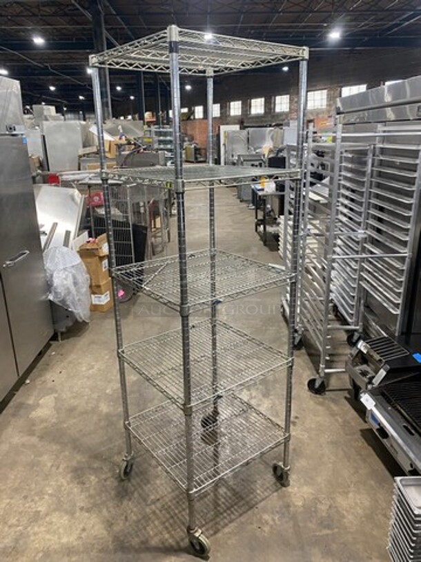 Metro Commercial Metal 5 Tier Shelf! On Casters! BUYER MUST DISMANTLE! PCI CANNOT DISMANTLE FOR SHIPPING! PLEASE CONSIDER FREIGHT CHARGES! - Image 3 of 5