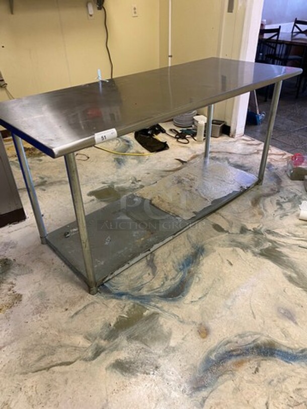 Solid Stainless Steel Work Top/ Prep Table! With Storage Space Underneath! On Legs! - Image 7 of 7