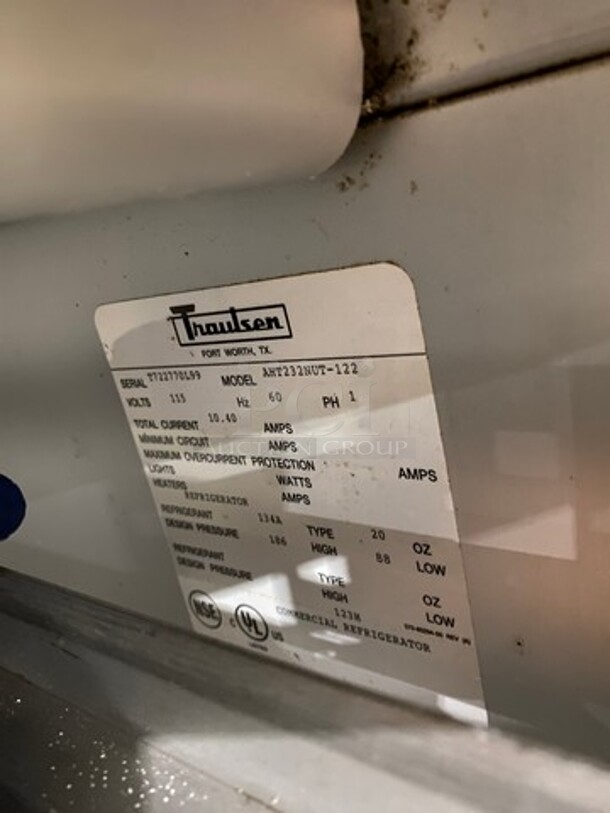 NICE! Traulsen Commercial 4 Split Door Reach In Cooler! With Poly Coated Racks And Built In Pan Racks! All Stainless Steel! On Casters! Model: AHT232NUT122 SN: T722770L99! 115V 1 Phase! - Image 8 of 10