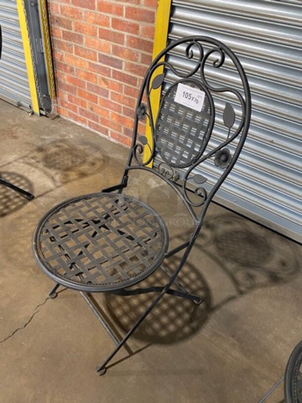 Black Metal Foldable Patio Chairs! 10x Your Bid! - Image 2 of 7