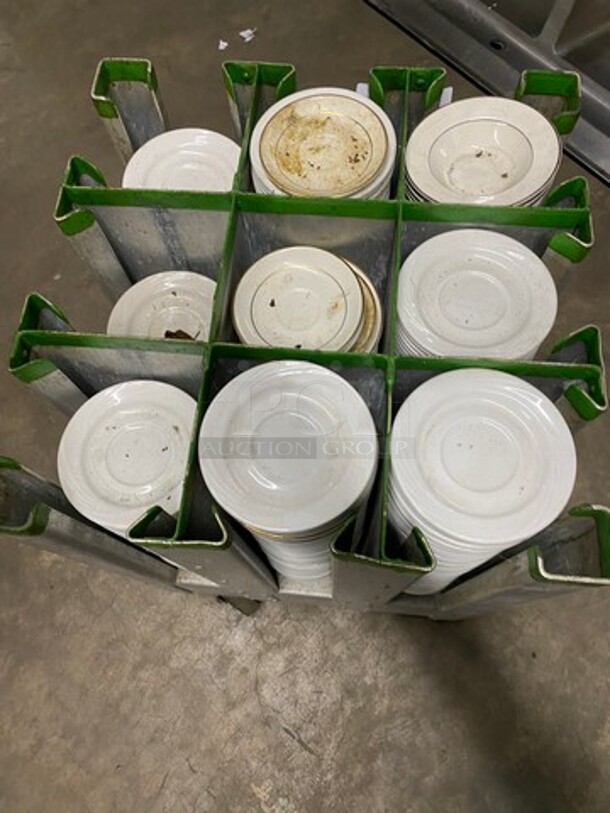ALL ONE MONEY! DAD White Ceramic Plates! Includes Metro Dish Transport Cart! On Casters! - Image 5 of 8